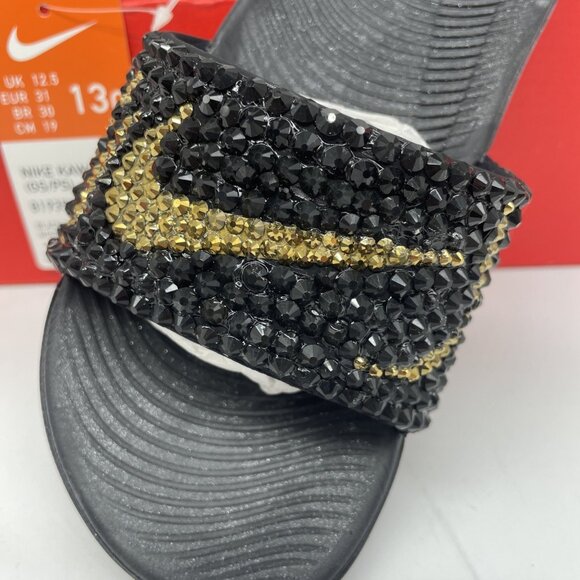 nike kawa slide metallic gold